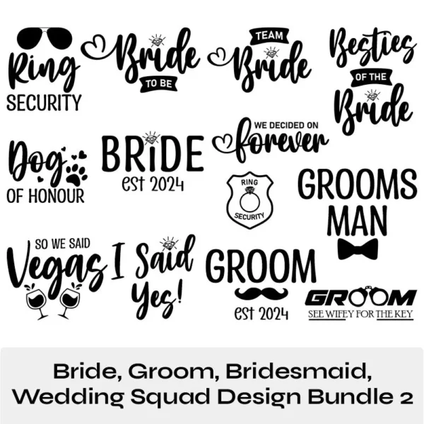 Wedding SVG Bundle 2 - Mr and Mrs SVG - Marriage SVG - Hubby Wifey SVG