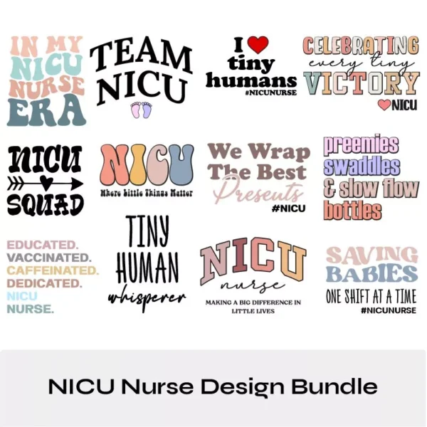 NICU Nurse SVG Design Bundle