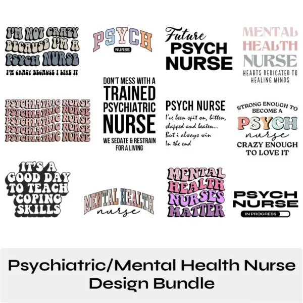 Psychiatric Nurse SVG Design Bundle